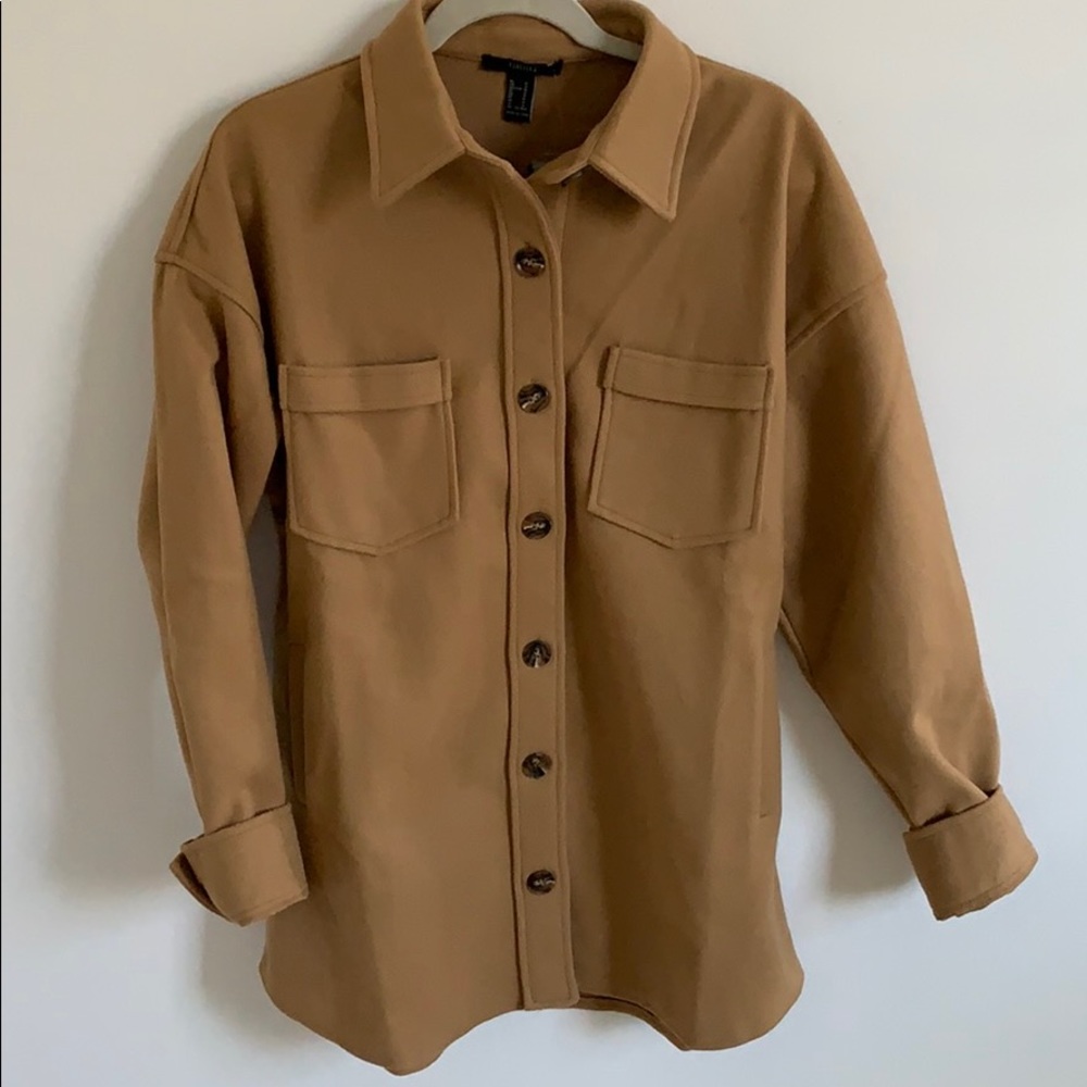 Tan jacket with buttons